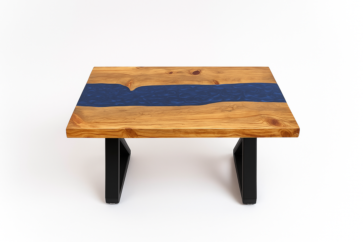 BLUE EPOXY RIVER COFFEE TABLE