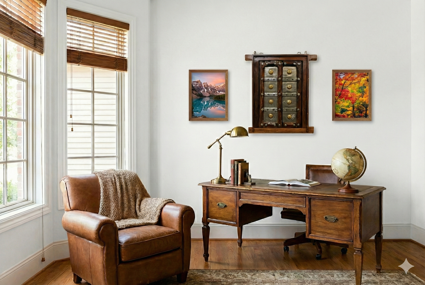 VINTAGE METAL WINDOW SHUTTERS - RUSTIC WALL FRAME