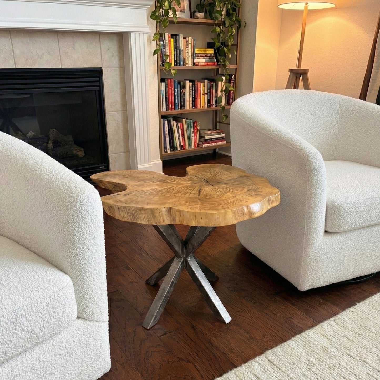 LIVE EDGE OAK COFFEE AND ACCENT TABLE