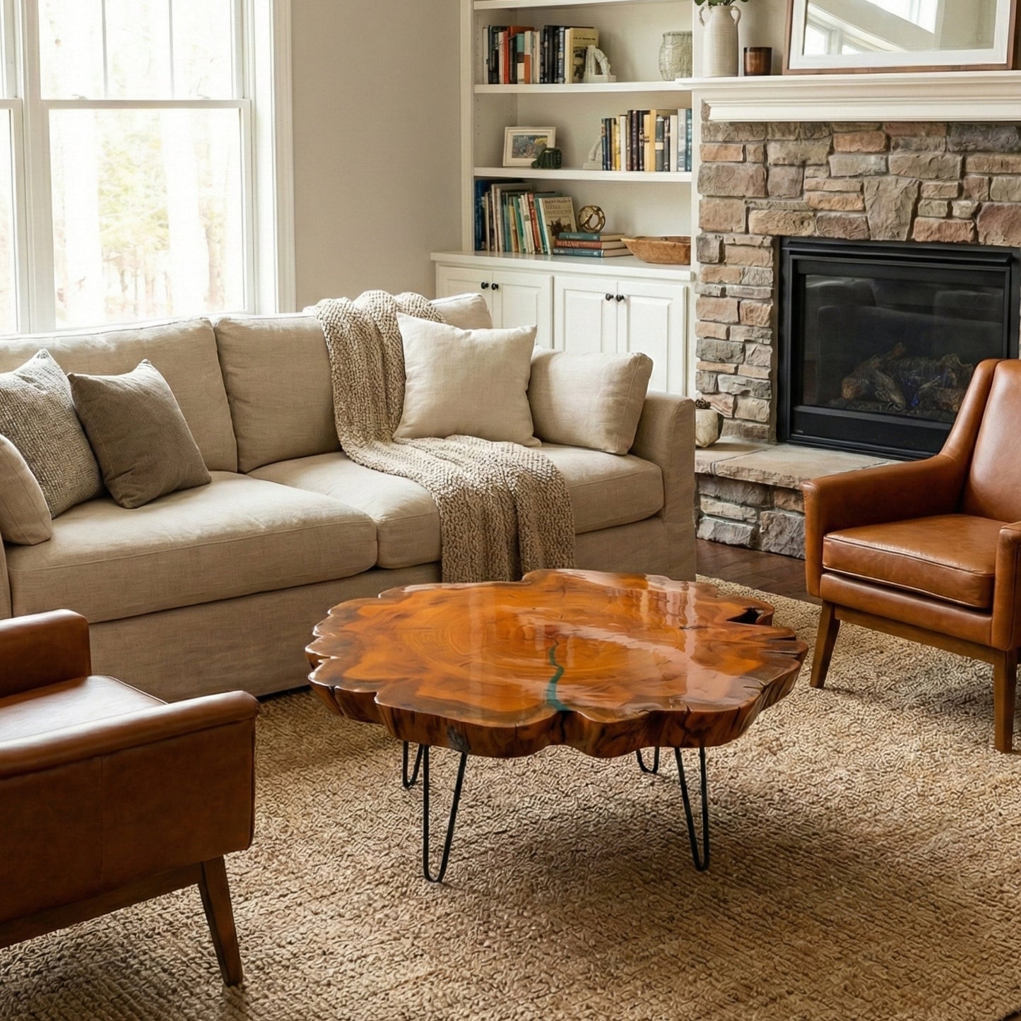 LIVE EDGE CYPRESS COFFEE TABLE