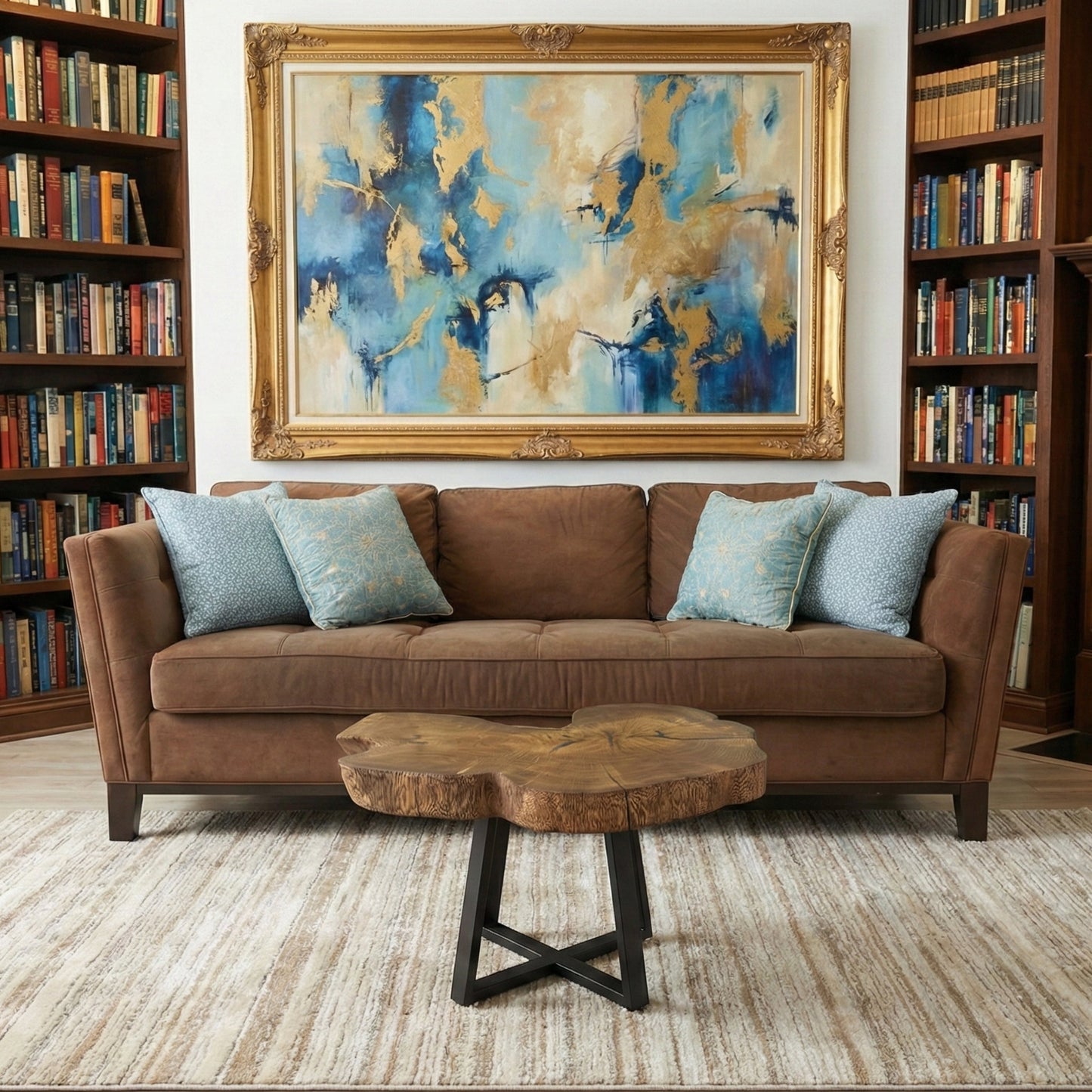 LIVE EDGE OAK COFFEE AND ACCENT TABLE