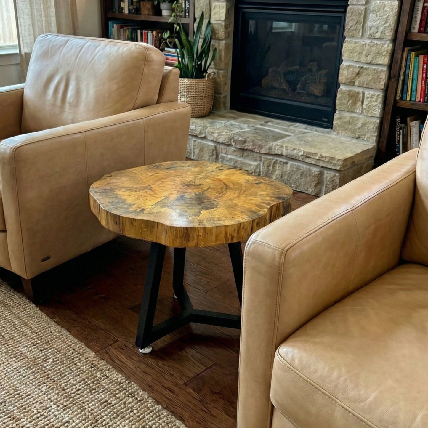 SPALTED LIVE EDGE PECAN ACCENT TABLE
