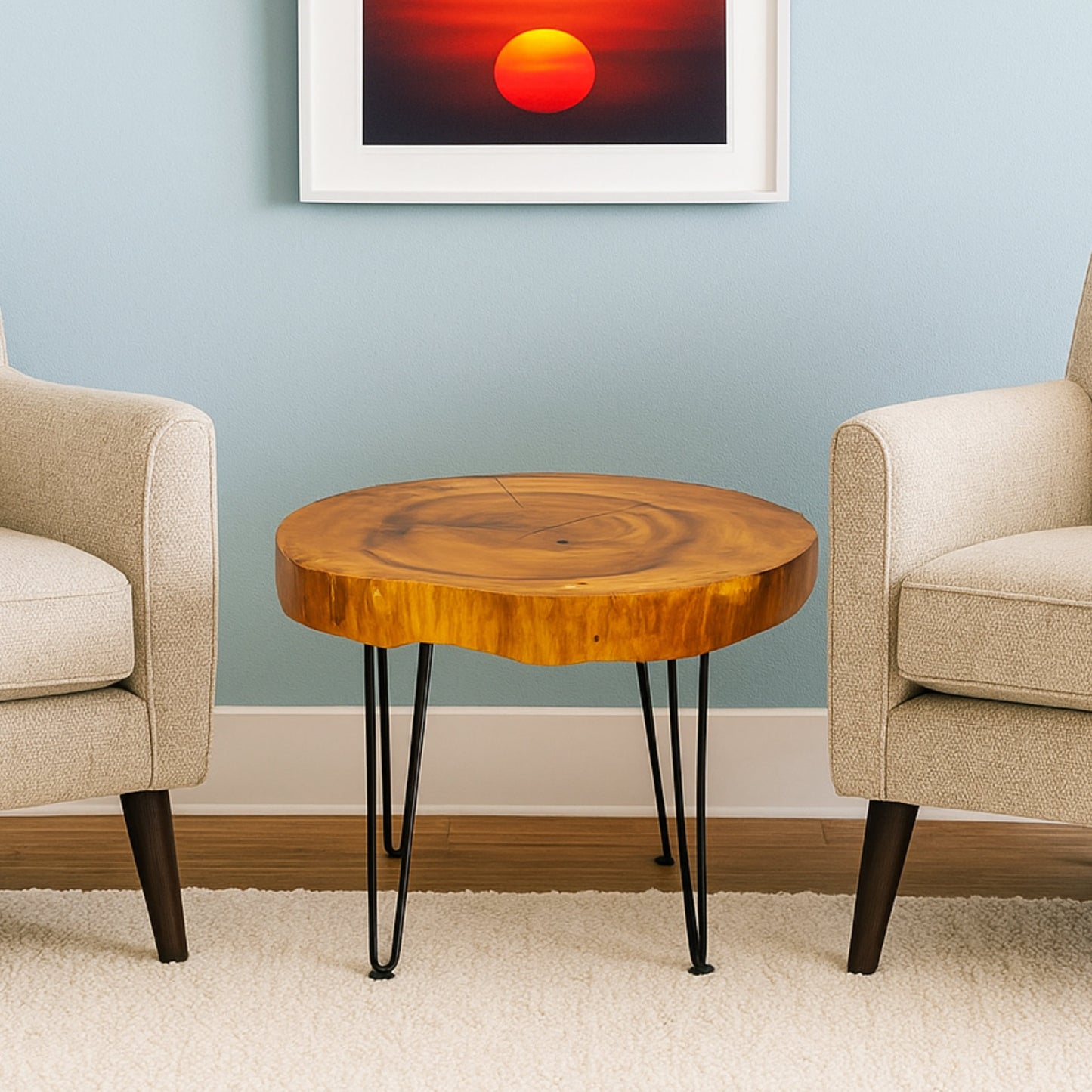 LIVE EDGE PECAN ACCENT TABLE