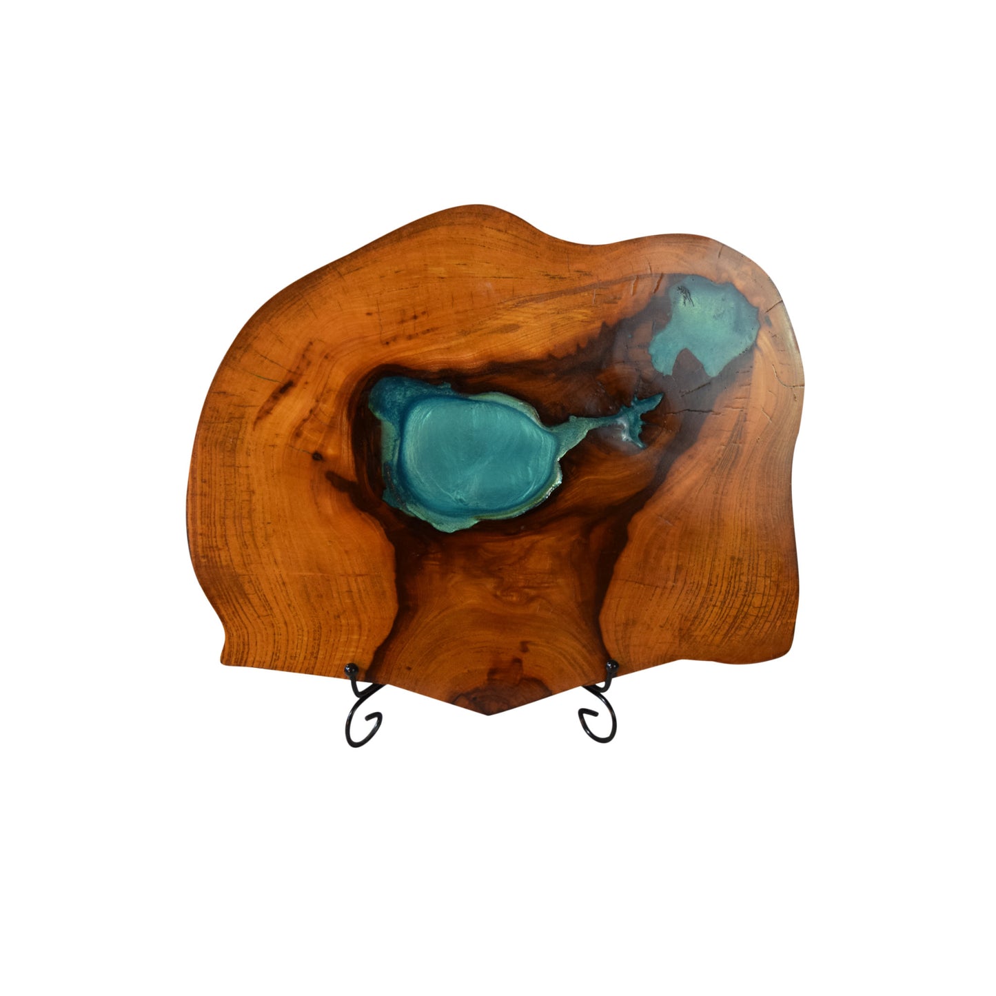 LIVE EDGE WOOD BISCUIT DÉCOR - TURQUOISE EPOXY