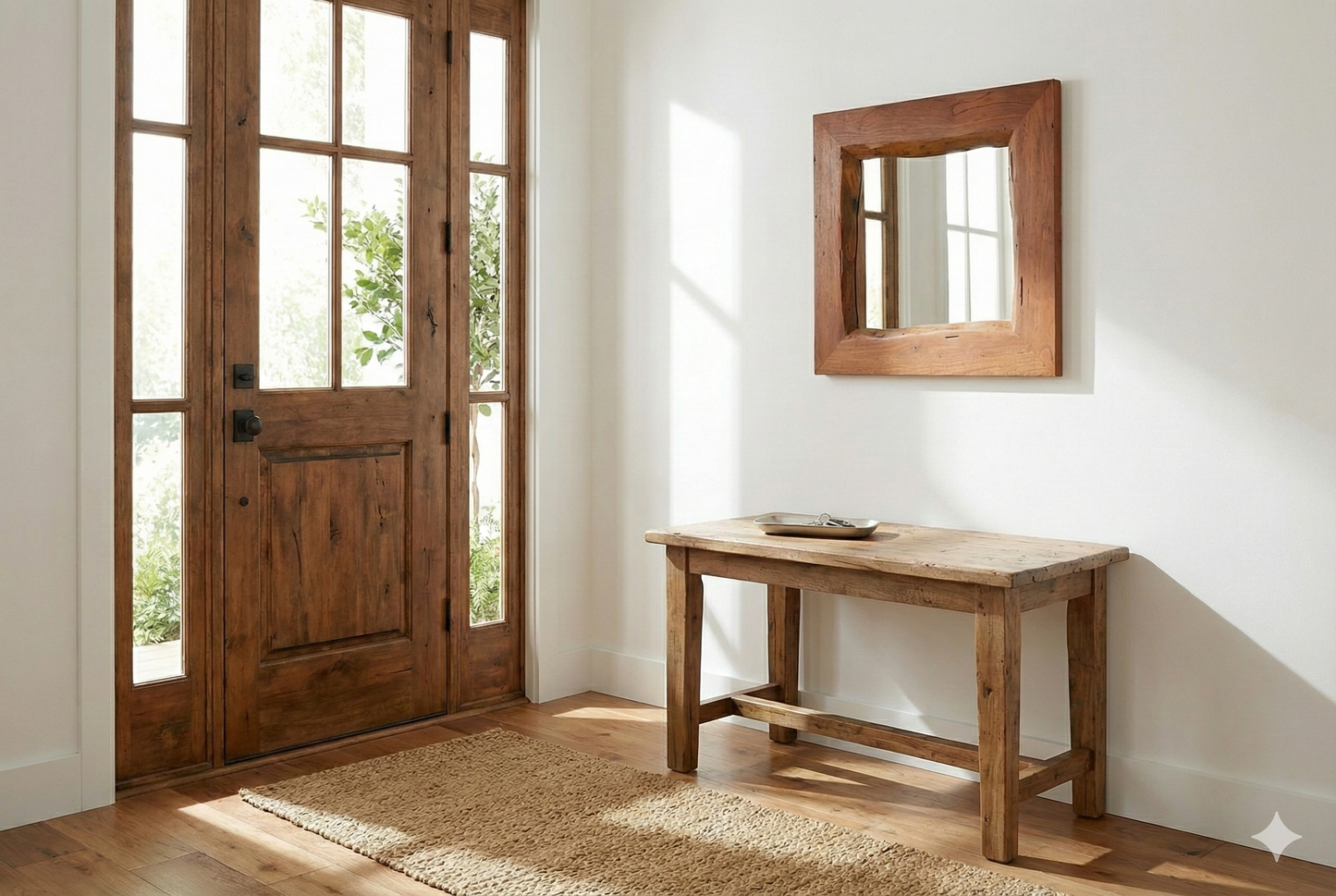 HANDCRAFTED LIVE EDGE MESQUITE FRAME AND MIRROR
