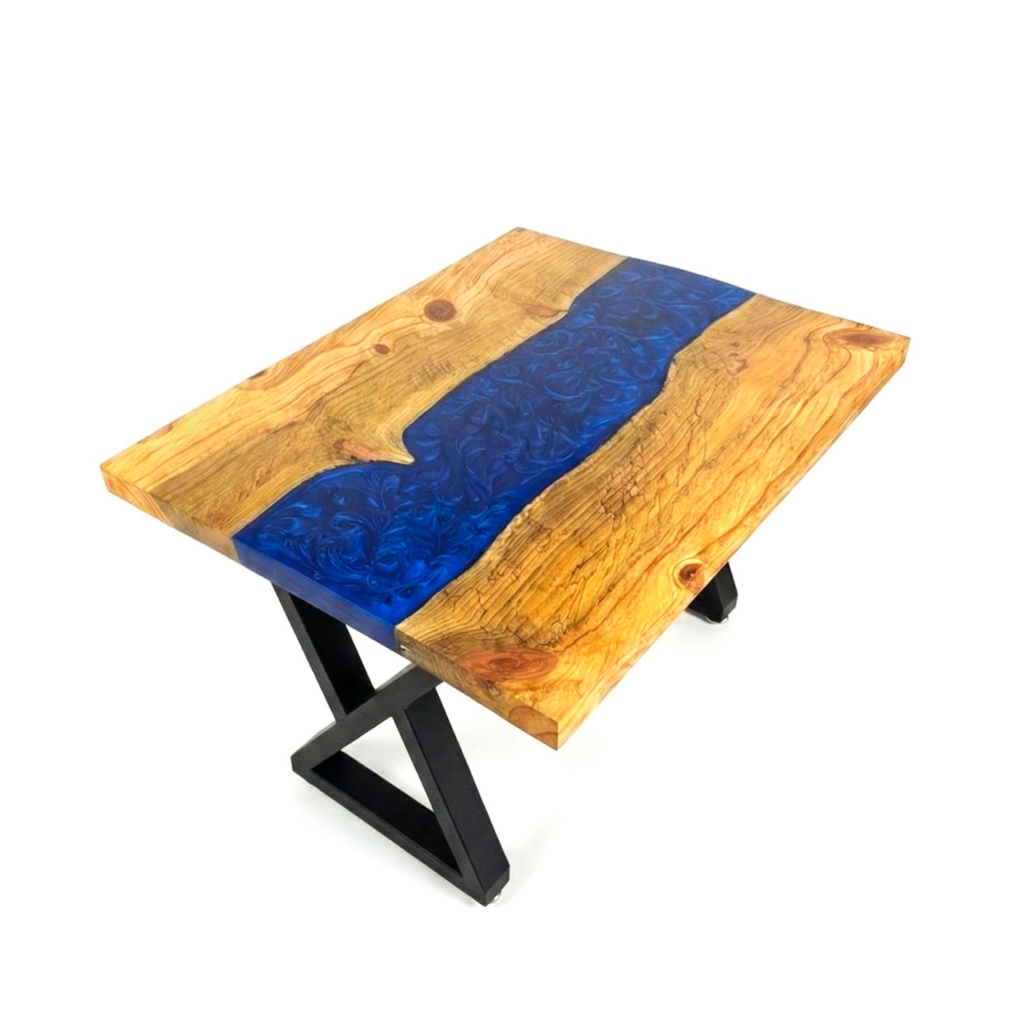 BLUE EPOXY RIVER COFFEE TABLE