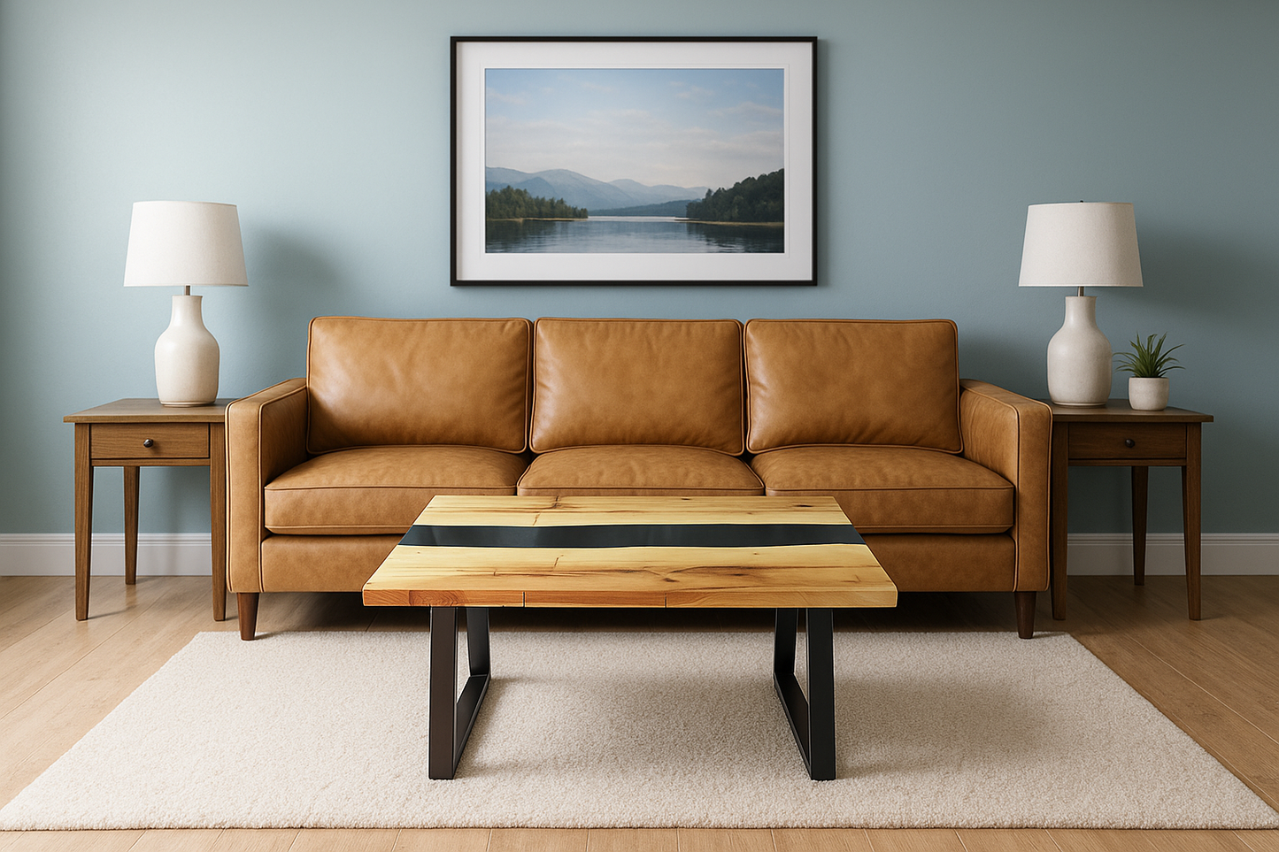 BLACK EPOXY RIVER COFFEE TABLE