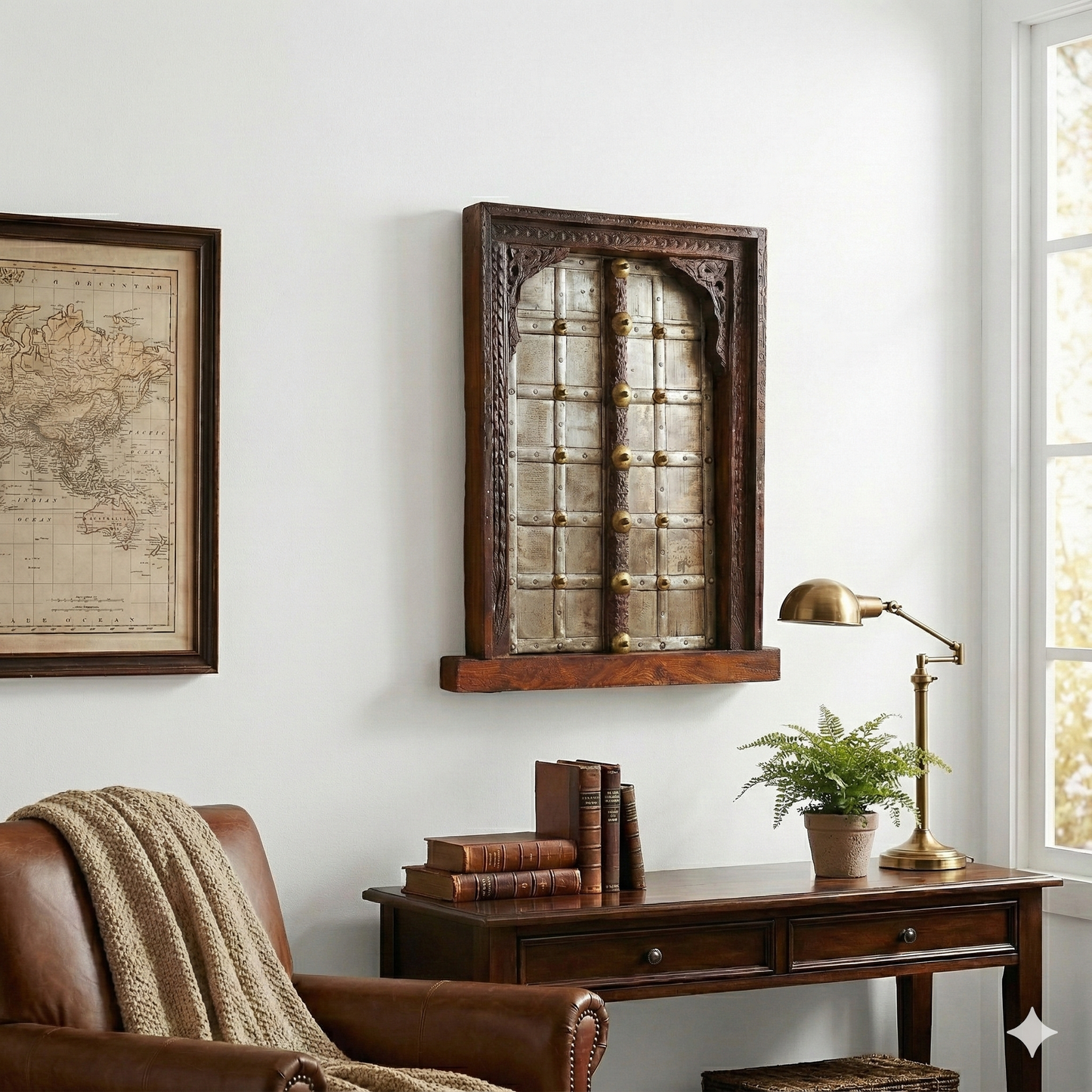 VINTAGE METAL WINDOW SHUTTERS - RUSTIC WALL FRAME