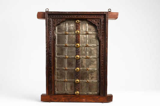 VINTAGE METAL WINDOW SHUTTERS - RUSTIC WALL FRAME