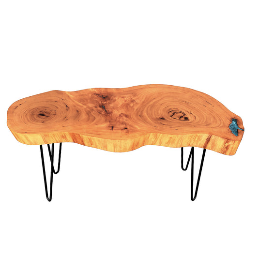 LARGE LIVE EDGE PECAN ACCENT TABLE