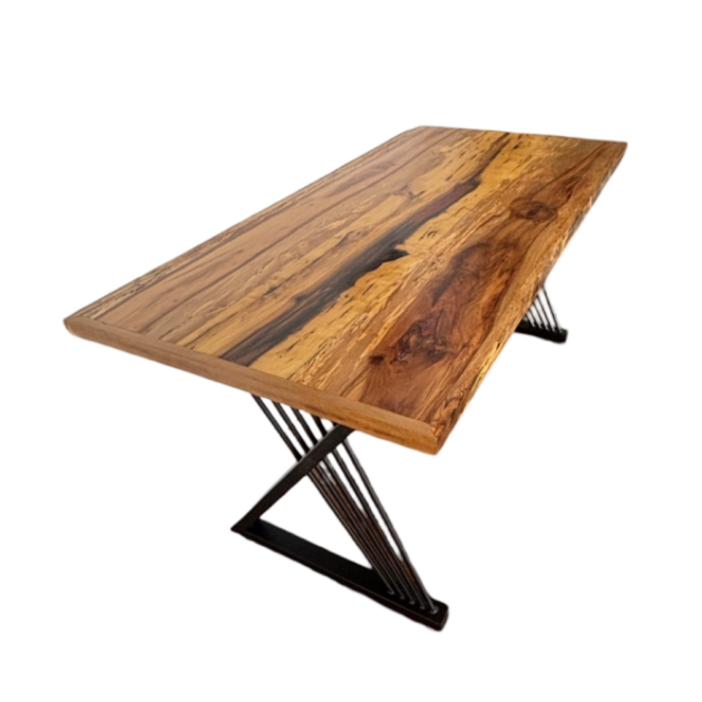 Office Desk with Russet Colored Epoxy Enhancements